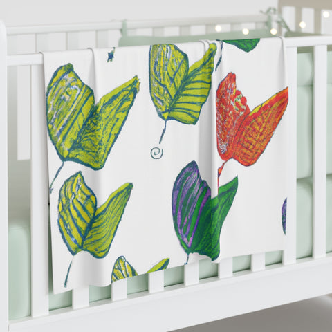 .
Foliage Flut florals-baby blanket