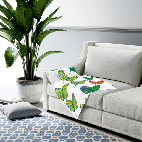 .
Foliage Flut florals-baby blanket