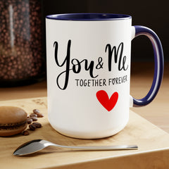 You and Me-Two-Tone Coffee Mugs, 15oz