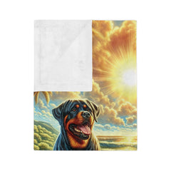 Velveteen Microfiber Beach Day Blanket - Rottweiler Design