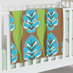 Blue Leaf Pattern-baby blanket