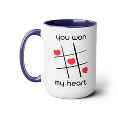 Won my Heart/Complete Me-Two-Tone Coffee Mugs, 15oz