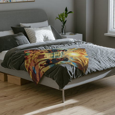 Velveteen Microfiber Beach Day Blanket - Rottweiler Design