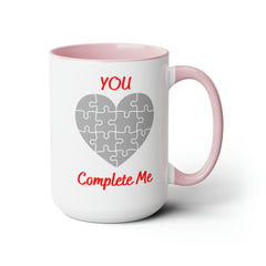 Won my Heart/Complete Me-Two-Tone Coffee Mugs, 15oz