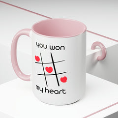 Won my Heart/Complete Me-Two-Tone Coffee Mugs, 15oz