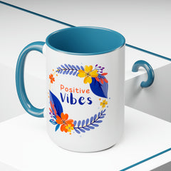 Stay Strong/Positive Vibes-Two-Tone Coffee Mugs, 15oz