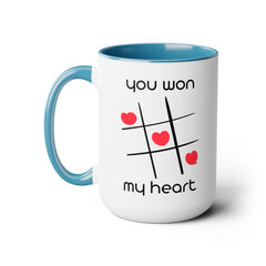 Won my Heart/Complete Me-Two-Tone Coffee Mugs, 15oz