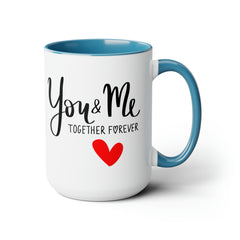 You and Me-Two-Tone Coffee Mugs, 15oz