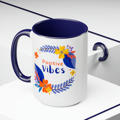 Stay Strong/Positive Vibes-Two-Tone Coffee Mugs, 15oz