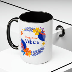 Stay Strong/Positive Vibes-Two-Tone Coffee Mugs, 15oz