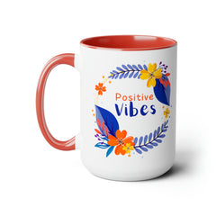 Stay Strong/Positive Vibes-Two-Tone Coffee Mugs, 15oz