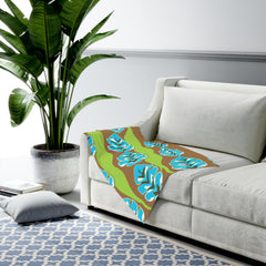 Blue Leaf Pattern-baby blanket