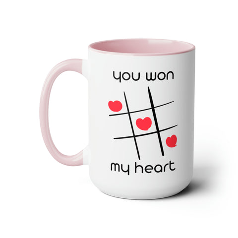 Won my Heart/Complete Me-Two-Tone Coffee Mugs, 15oz