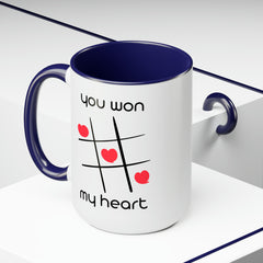 Won my Heart/Complete Me-Two-Tone Coffee Mugs, 15oz