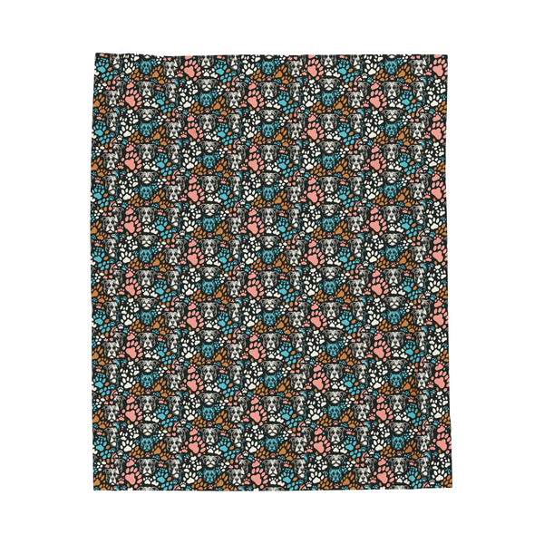 Pitpulls and Paws Colorful Velveteen Plush Blanket
