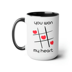 Won my Heart/Complete Me-Two-Tone Coffee Mugs, 15oz