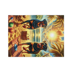 Velveteen Microfiber Beach Day Blanket - Rottweiler Design