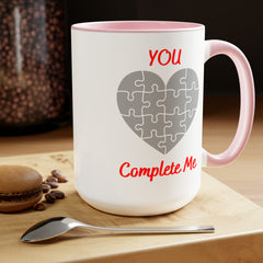 Won my Heart/Complete Me-Two-Tone Coffee Mugs, 15oz