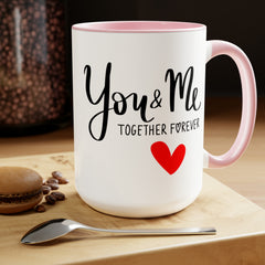 You and Me-Two-Tone Coffee Mugs, 15oz