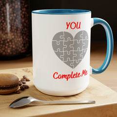 Won my Heart/Complete Me-Two-Tone Coffee Mugs, 15oz